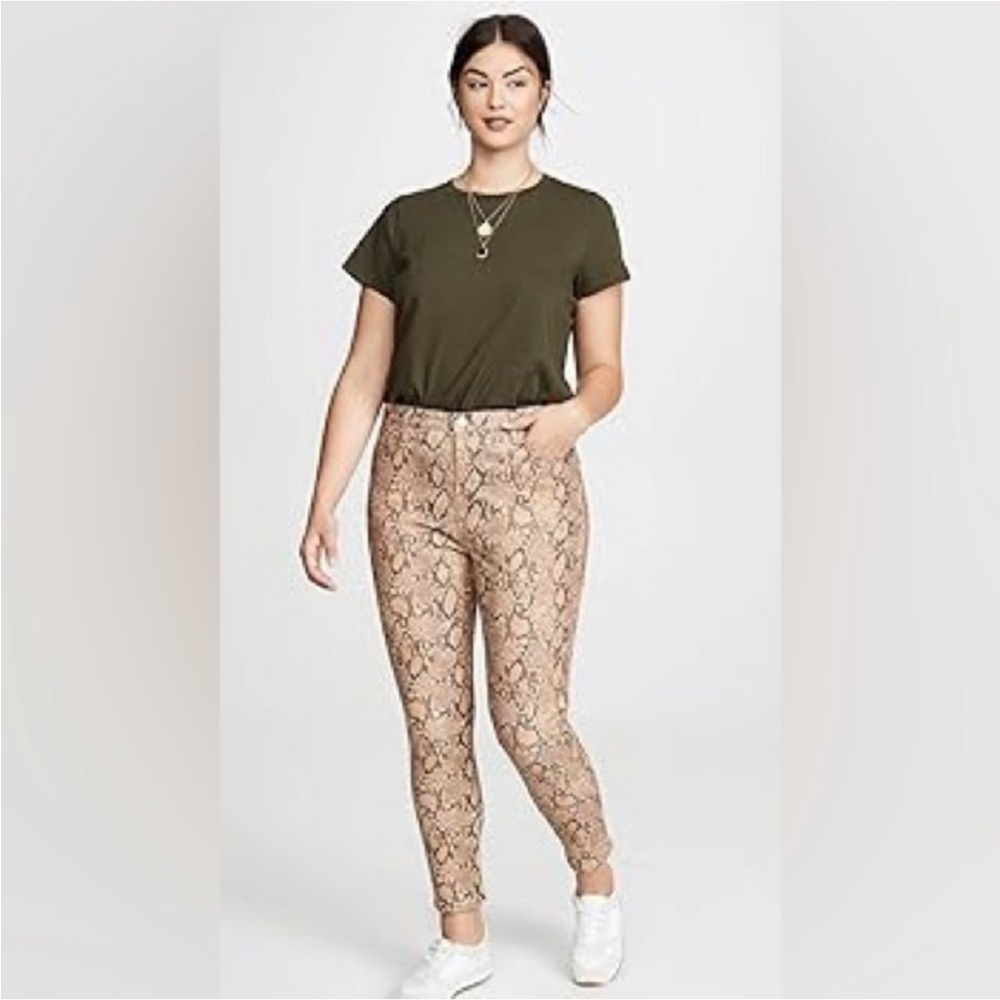 New Frame Denim Le High Skinny Jeans Coated Python Pattern Size 34